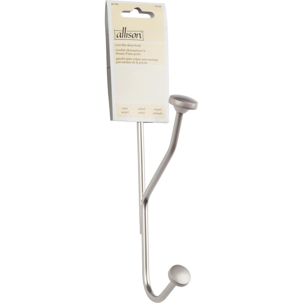 Bulldog Single Over-The-Door Hook - Satin Nickel