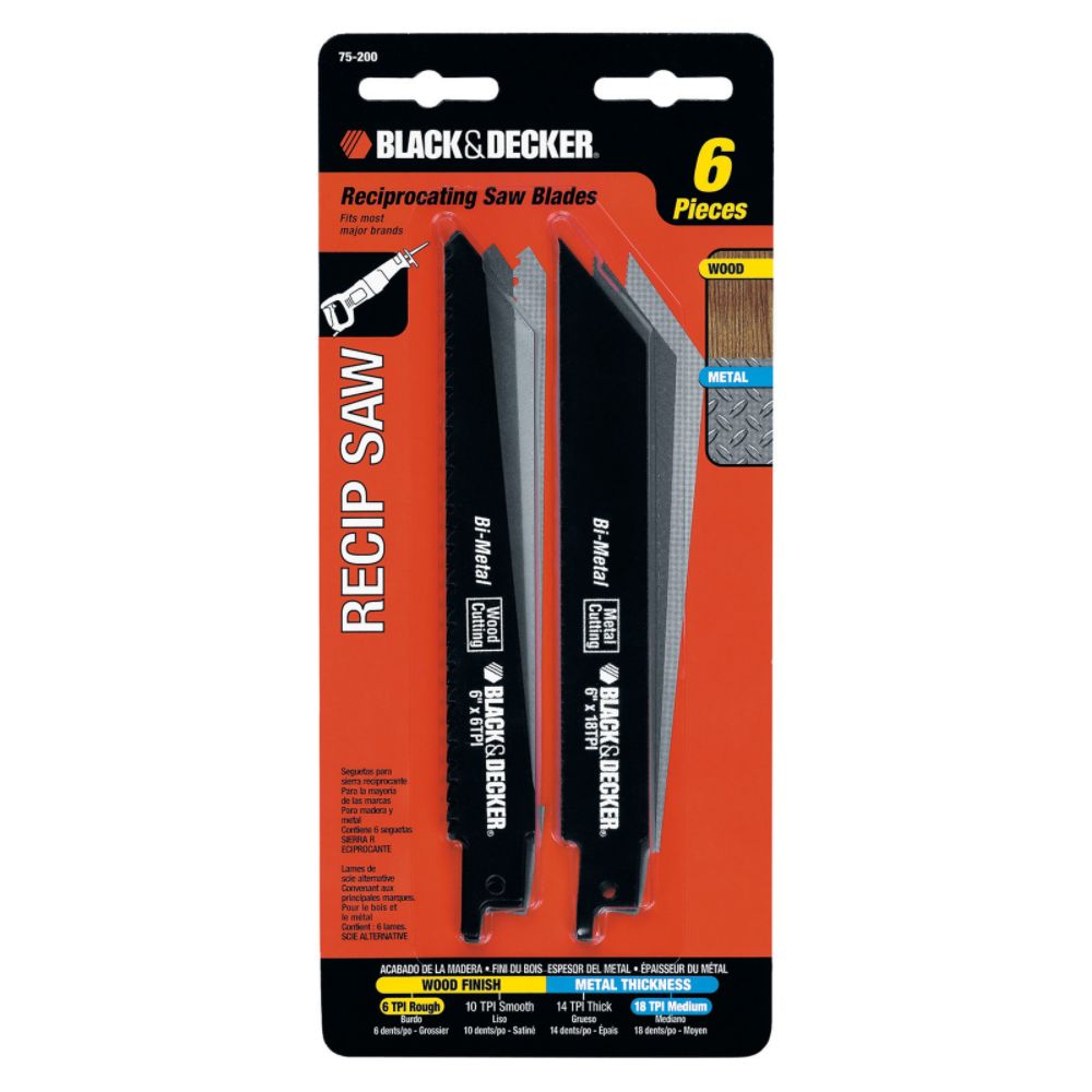 Black & Decker 6 pc. Wood Cutting Reciprocating Saw Blades at Kmart.com