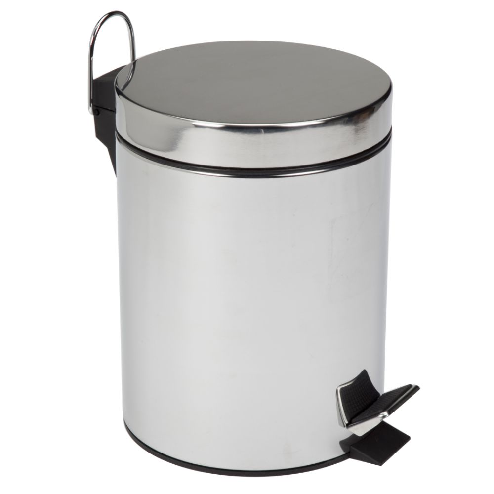 Essential Home Step On Waste Can, Chrome Finish