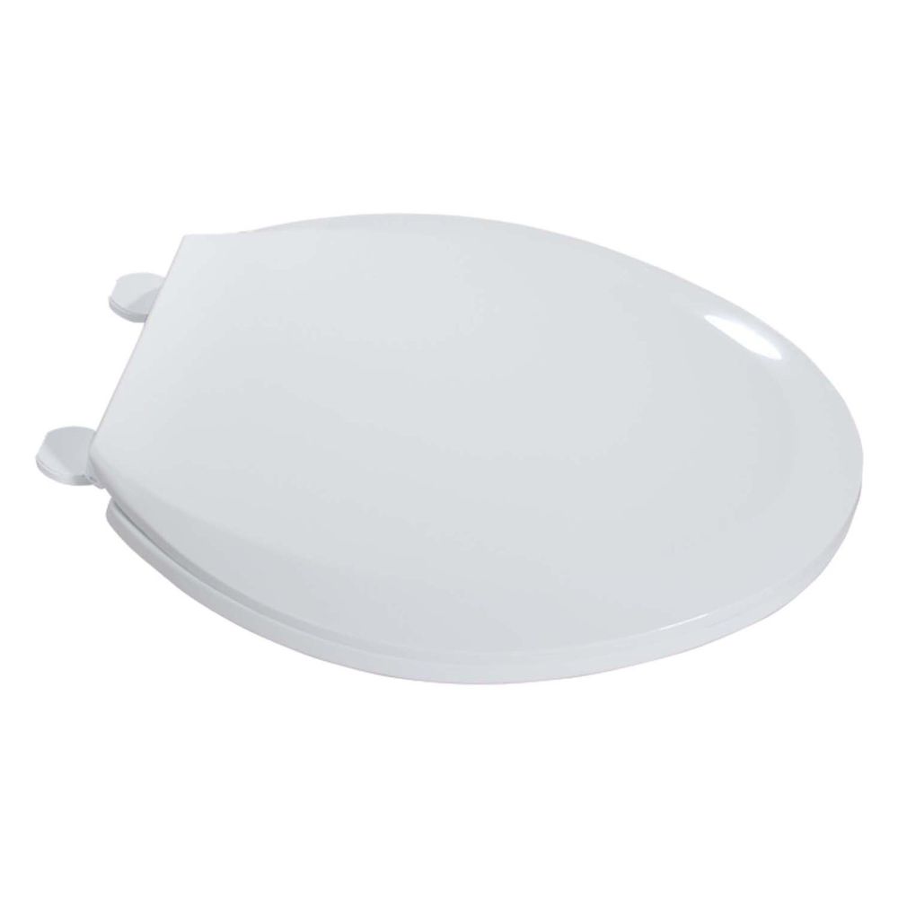 Essential Home White Elongated Plastic Economy Toilet Seat
