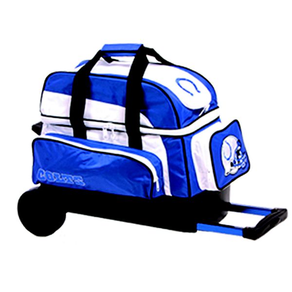 Nfl Double Roller - Two Ball Wheeled Bowling Bag - Indianapolis Colts