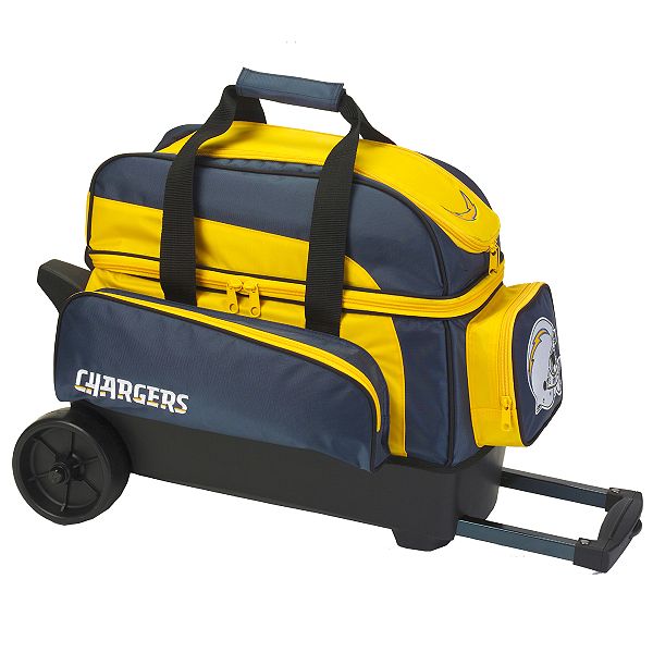 Nfl Double Roller - Two Ball Wheeled Bowling Bag - San Diego Chargers