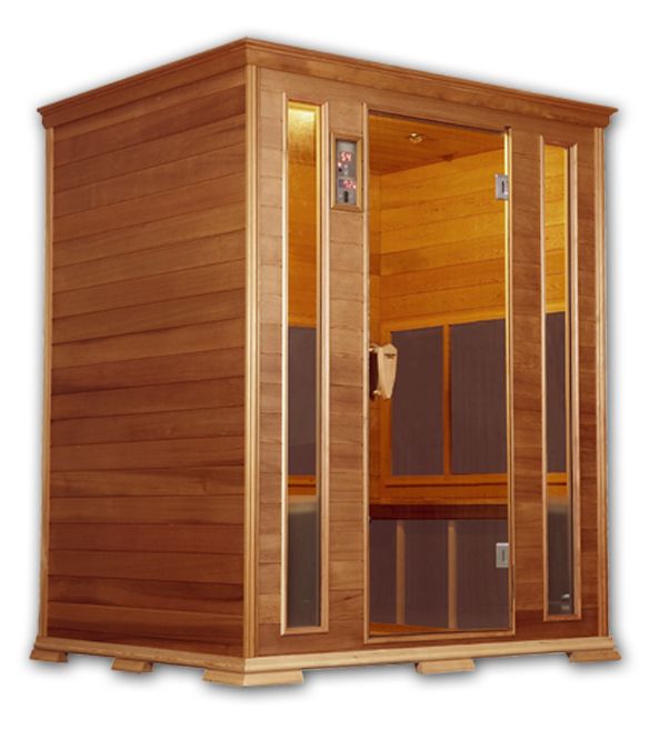 Lifesmart Golden Wave 4 Person Cedar Sauna With Deluxe Nano Carbon