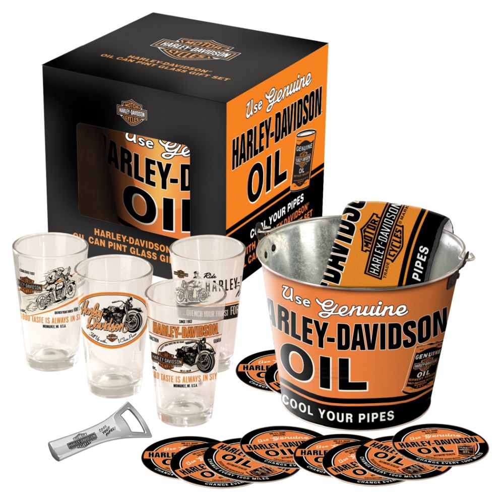Harley-Davidson Oil Can Pint Glass Gift Set
