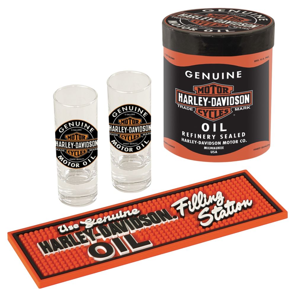 Harley-Davidson Oil Can Shot Glass Gift Set