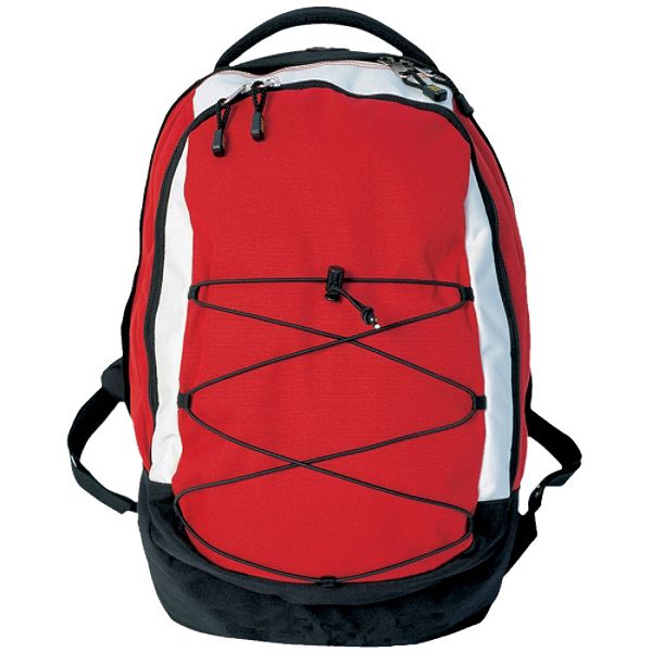 Aj Kitt Sport Two Compartment Backpack - Media Pouch - Red 80-9919RED