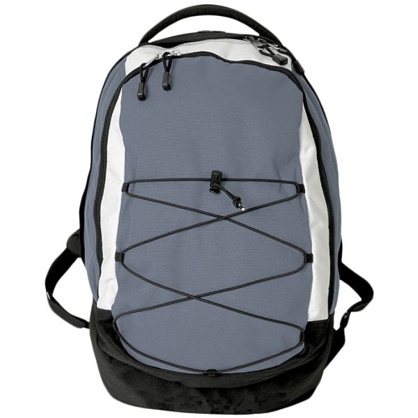 Aj Kitt Sport Two Compartment Backpack - Media Pouch - Grey 80-9919GRY