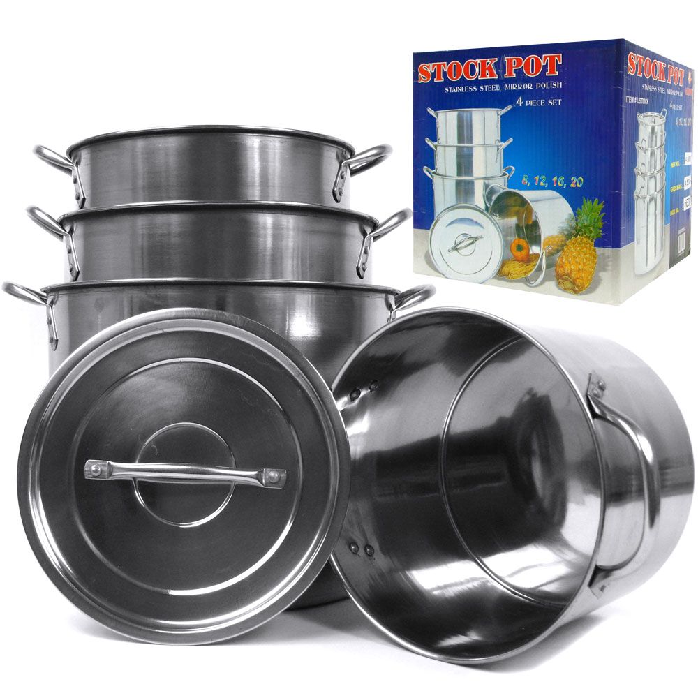 8 Pc Stainless Stock Pot Set