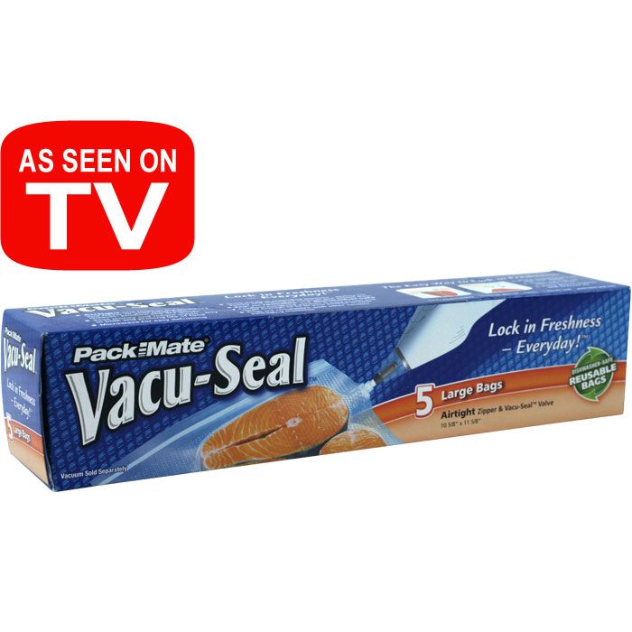 Money   Lock on Pack Mate Vacu Seal Bags   5 Pack Of Large Bags