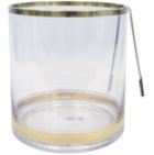 Large Colin Cowie Ice Bucket with Stainless Tongs - Gold