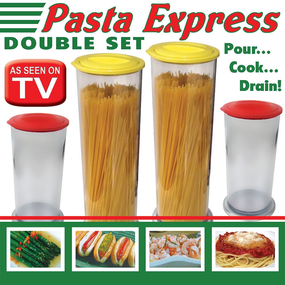 Pasta Express Double Set - Pour, Cook, Drain - As Seen On TV