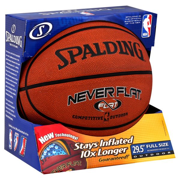 Spalding Never Flat Basketball, Outdoor, Full Size, 29.5 Inches, 1 ball at Kmart.com