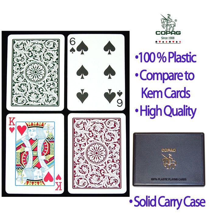 Copag Poker Size REGULAR Index - Green*Burgundy Setup-2 Decks at Sears.com