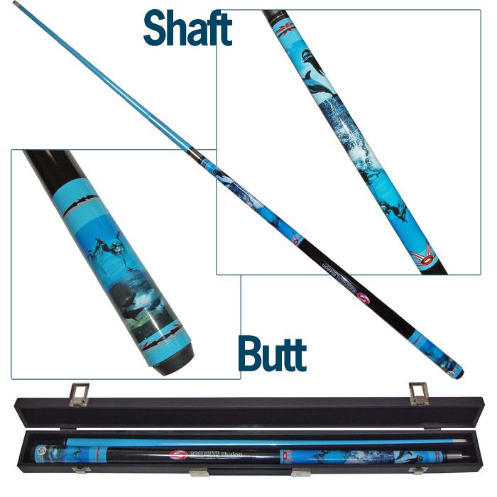 Trademark Graphite Illusion Playful Dolphins Billiard Graphite Pool Cue Stick