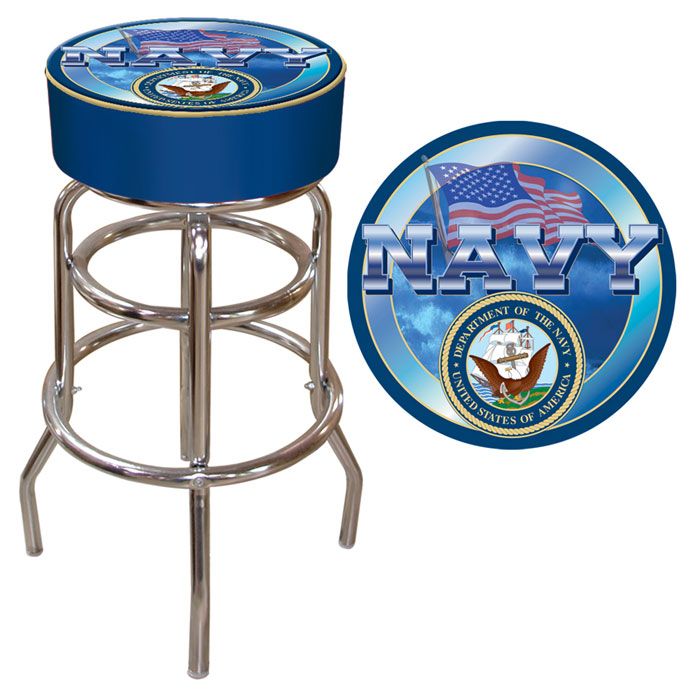 Trademark US Navy Padded Bar Stool