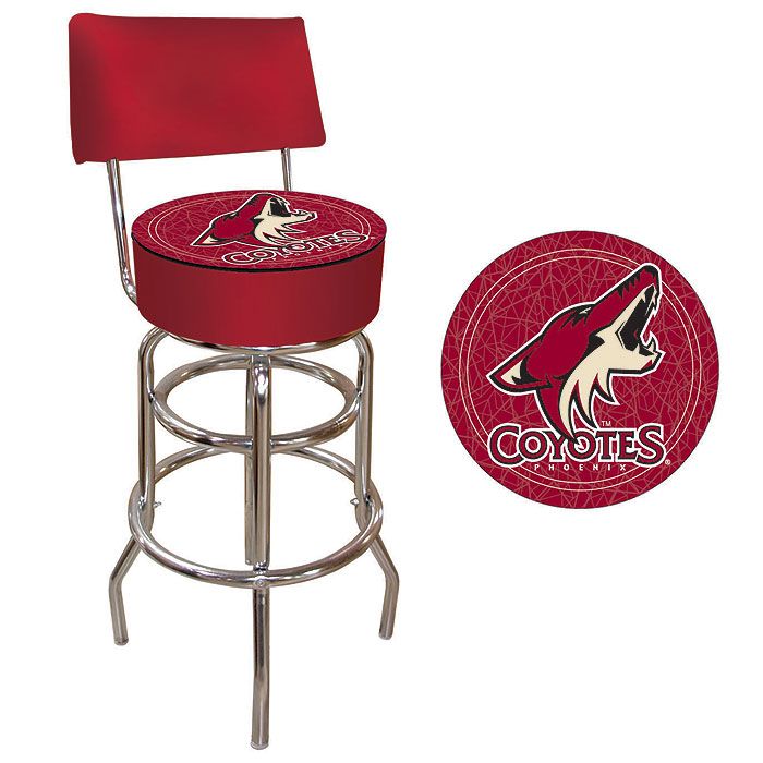 NHL Phoenix Coyotes Padded Bar Stool with Back