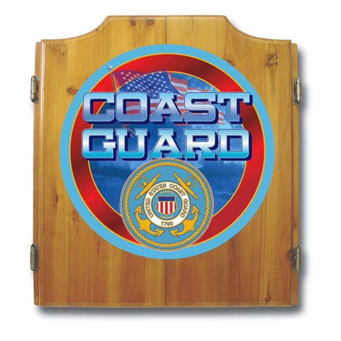 US Coast Guard Dartboard Cabinet Set