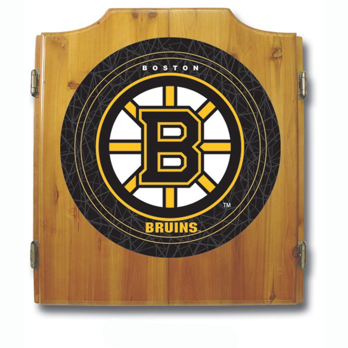Trademark NHL Boston Bruins Dart Cabinet including Darts and Board