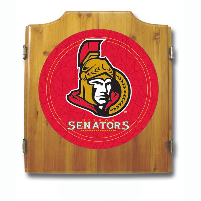 Trademark NHL Ottawa Senators Dart Cabinet including Darts and Board