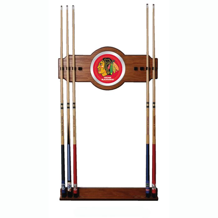 Trademark NHL Chicago Blackhawks 2 piece Wood and Mirror Wall Cue Rack at Sears.com