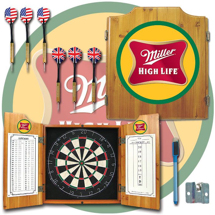Trademark Miller High Life Dart Cabinet Includes Darts and Board at Sears.com