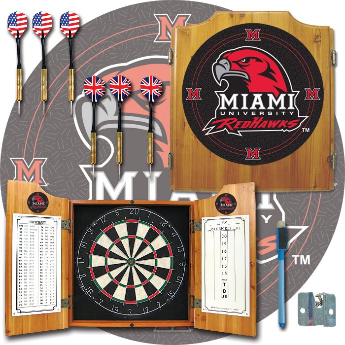 Trademark Miami University, Ohio Dart Cabinet w/ Darts and Board at Sears.com