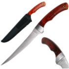 Deluxe Pakka Wood Stainless Fillet Knife w/ Nylon Sheath