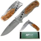 Silver Folding Knife w/ Wood handle