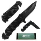 4.75 inch Black Tactical Rescue Knife - Aluminum Handle