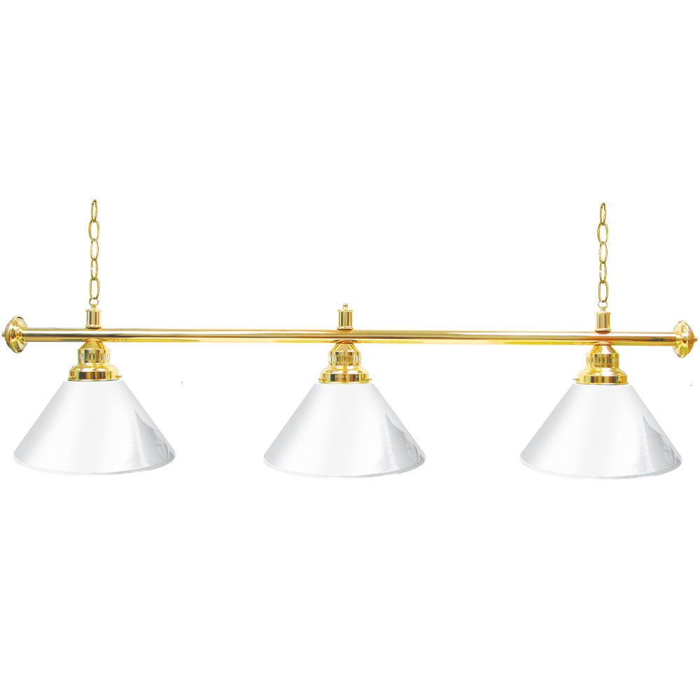 Trademark Premium 60 Inch 3 Shade Billiard Lamp White and Gold at Sears.com