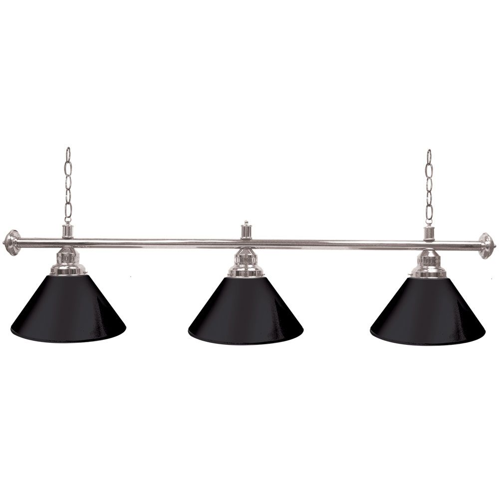 Trademark Premium 60 Inch 3 Shade Billiard Lamp Black and Silver at Sears.com