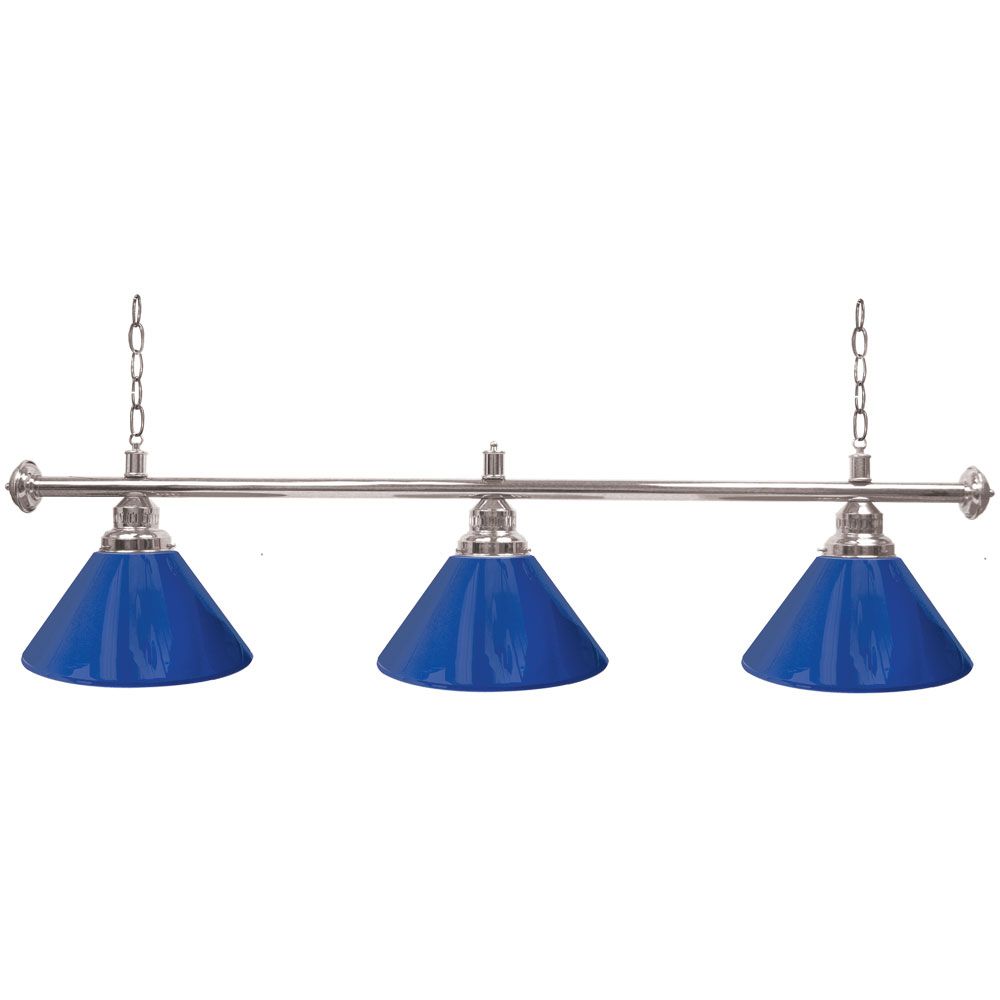Trademark Premium 60 Inch 3 Shade Billiard Lamp Blue and Silver at Sears.com