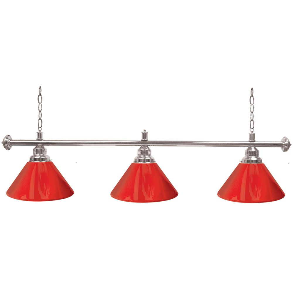 Trademark Premium 60 Inch 3 Shade Billiard Lamp Red and Silver at Sears.com