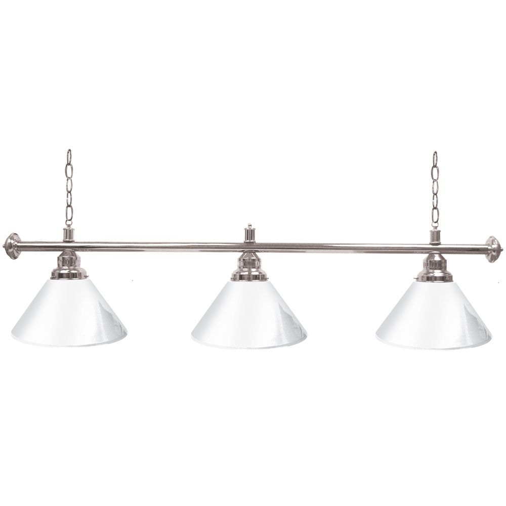 Trademark Premium 60 Inch 3 Shade Billiard Lamp White and Silver at Sears.com