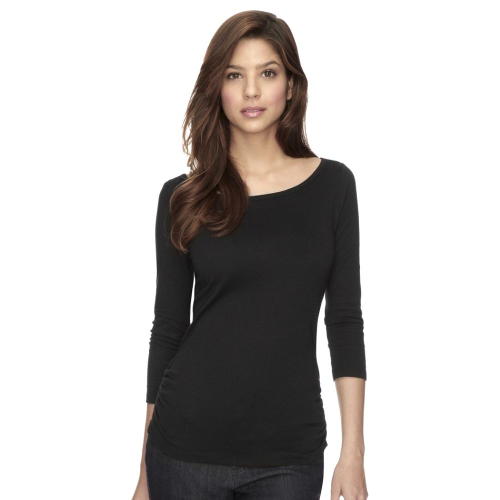 UK Style by French Connection Women's 3/4 Sleeve Ballet Neck Tee