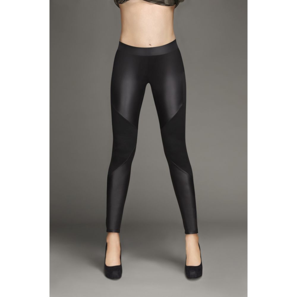 Kardashian Kollection Women's Leather Look Panel Leggings