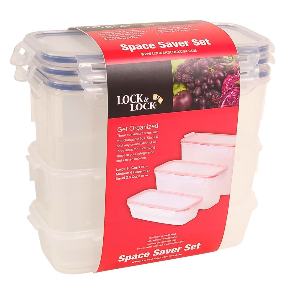 Lock & Lock 6pc Space Saver Set - 18.6 Cups