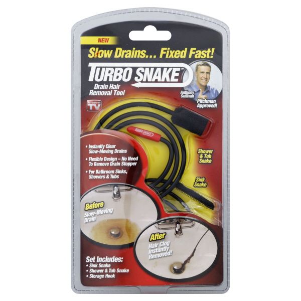 As Seen On TV Turbo Snake Drain Hair Removal Tool, 1 tool
