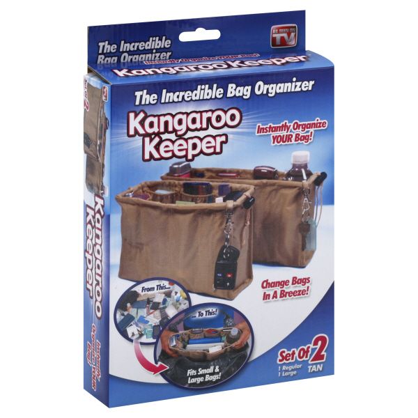 As Seen On TV Kangaroo Keeper Bag Organizer Set, Tan, 2 keepers