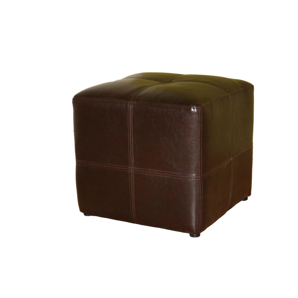 Baxton Studio 15"H x 16"W x 16"D Bonded Leather Ottoman - Dark Brown at Sears.com