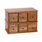 15-1/4"H x 21"W x 12-1/4"D Solid Oak Apothecary Style Media Cabinet - Walnut Finish