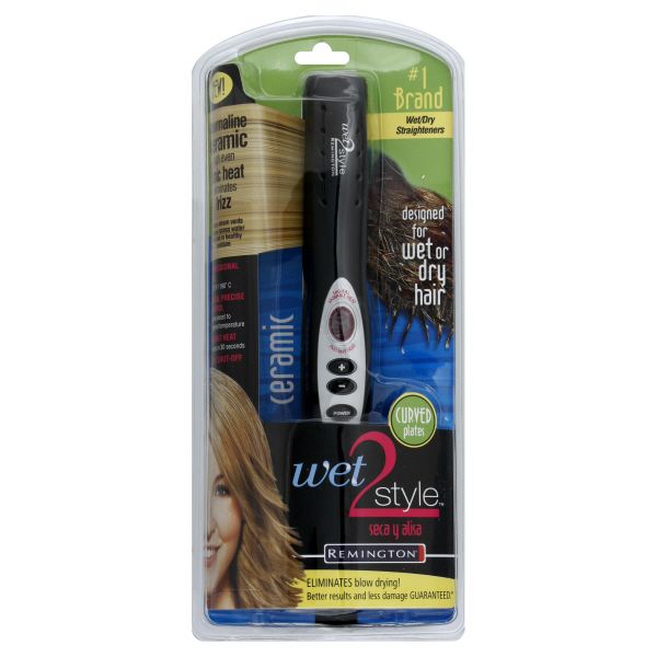 Remington Wet 2 Straight Straightener, Curved Plates, Wet/Dry, 1 straightener