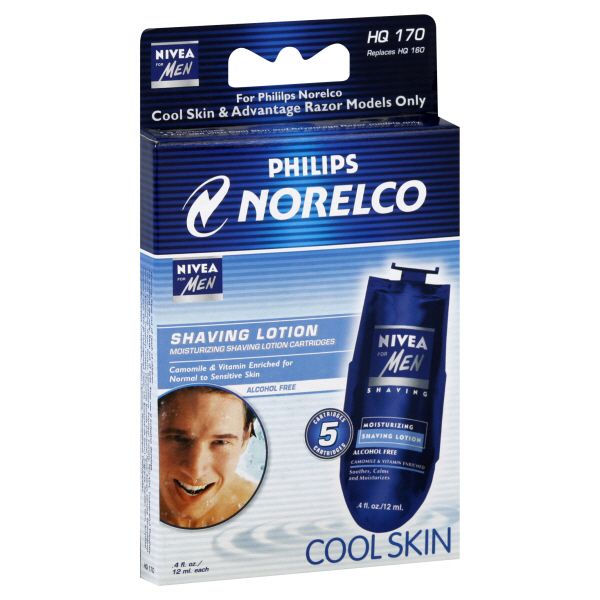 Norelco Nivea For Men Shaving Lotion Cartridges, Moisturizing, Normal to Sensitive Skin, HQ 170, 5 cartridges [0.4 fl oz (12 ml)] at Kmart.com