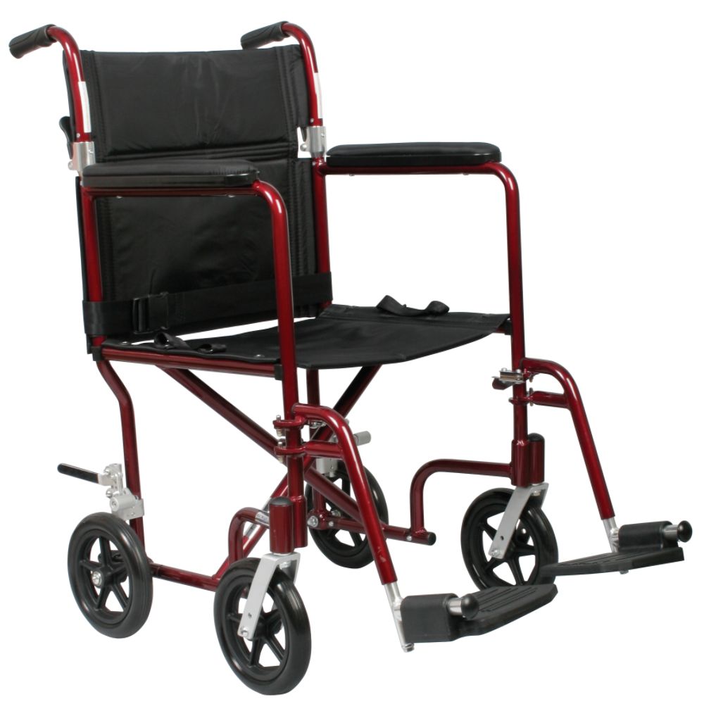 Medline Excel Aluminum Transport Wheelchair, Red at Kmart.com