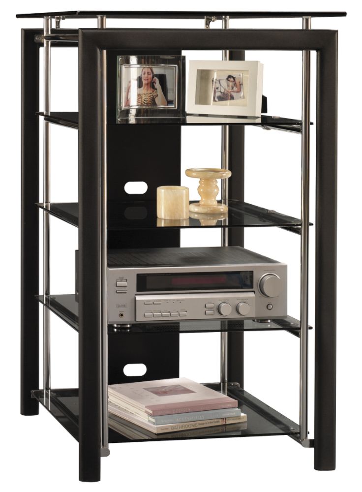 Bush Midnight Mist 41-5/8"H x 25-5/8"W x 22-3/4"D Metal Audio Tower - Black at Sears.com