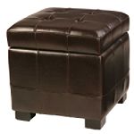 Square Quilted Ottoman with Stor