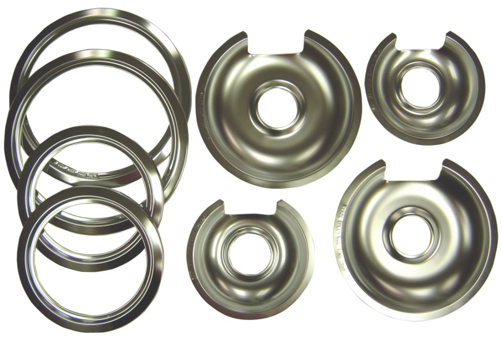 Range Kleen 8 pc. Set of 4 Drip Pans/4 Trim Rings, Chrome at Sears.com