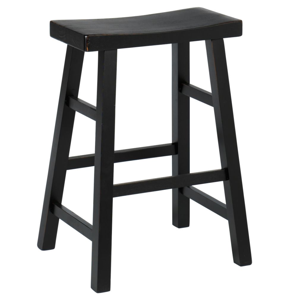 Colormate Set of 2 29"H Saddle Barstools - Black Finish