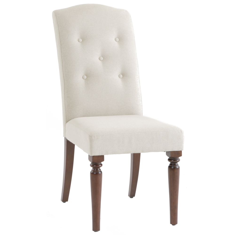Lands' End Country Luxe Upholstered Dining Chair - Mahogany Finish