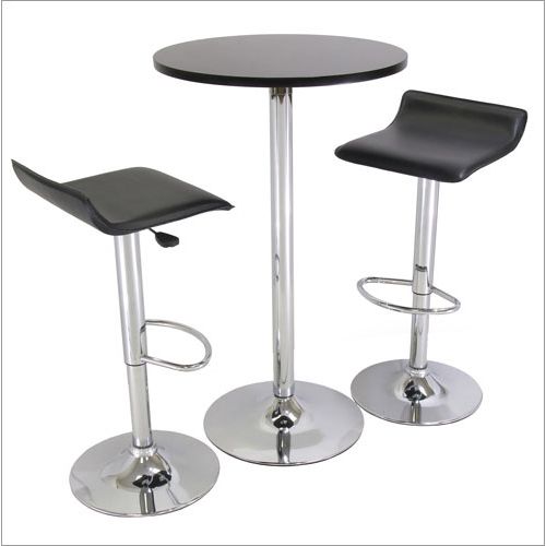 Winsome 3-Piece 24" Pub Table Set with Chrome Accents
